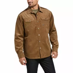 Ariat Men's Rebar Sherpa-lined Corduroy Shirt Jacket Coats, Jackets & Bibs