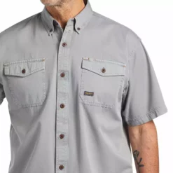 Shirts & Tops Ariat Men's Rebar Washed Twill Short Sleeve Work Shirt (10039482)