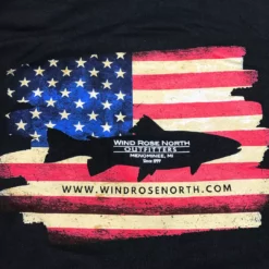 Wind Rose North Ltd. Outfitters Wind Rose North American Flag W/ Walleye