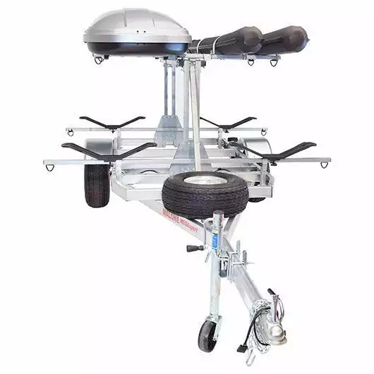 Malone MegaSport™ LowBed™ Kayak Trailer W/Tier, Spare, 2 Sets MegaWings, Cargo Box, 2 Rod Tubes 5 Malone MegaSport™ LowBed™ Kayak Trailer W/Tier, Spare, 2 Sets MegaWings, Cargo Box, 2 Rod Tubes