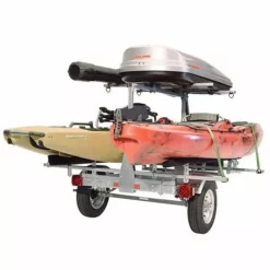 Malone MicroSport™ LowBed™ Trailer W/Tier, Spare, 2 Sets Bunks, Cargo Box, Rod Tube Kayak Accessories