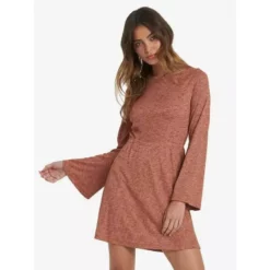 Roxy Women's Strolling Through Long Sleeve Rib Knit Dress