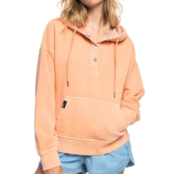 Roxy Women's Girls' Who Slide Half-Snap Hoodie Shirts & Tops